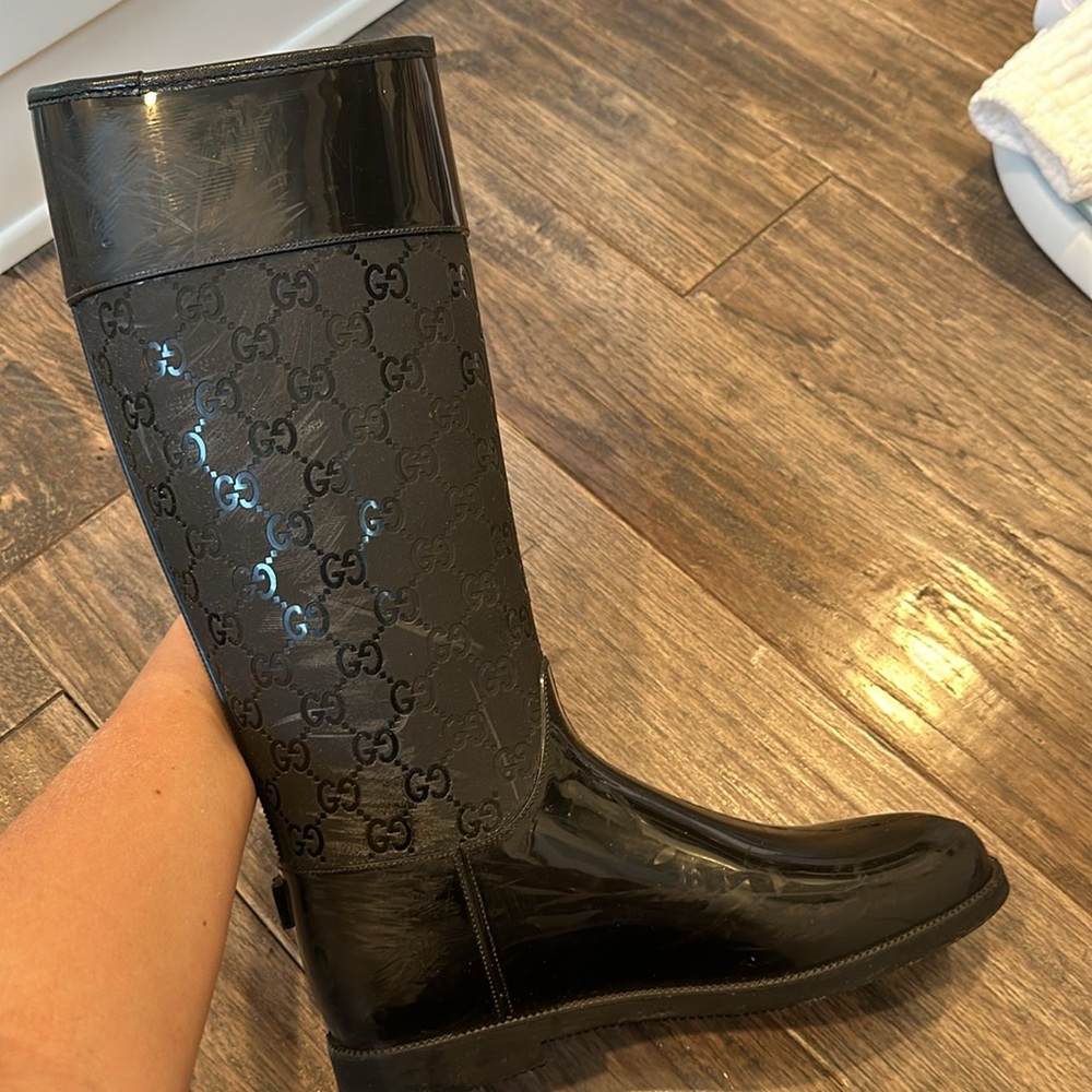 Gucci Wellington tall black rain boots - Picture 9 of 15